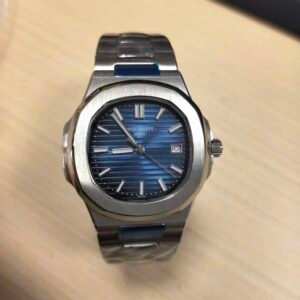 Men's Automatic Mechanical Wrist Watch, Square Bezel Blue Dial Stainless Steel Bracelet Watch, Luxury Sports Dress Watch, Ideal Halloween Christmas Holiday Gift for Him
