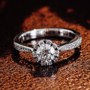 925 Sterling Silver Lab Grown Diamond Engagement Ring for Women, 1-3CT Round Cut Bridal Wedding Band, Halloween Christmas Jewelry Gift